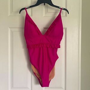 Women's Jcrew Bright Pink One Piece Bathing Suit - Size 12 Brand New with tags